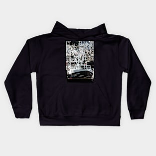 Fishing boats moored in harbour at Kirkcudbright, Scotland Kids Hoodie